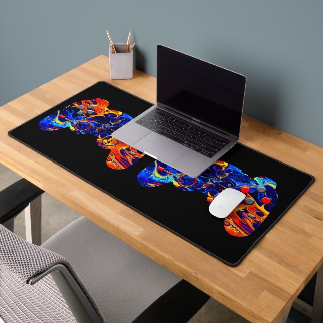 COLORFUL GAMING CONTROLLER ABSTRACT GAMER CONSOLE DESK MAT (Office 2)