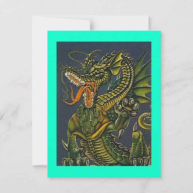 COLORFUL GAMING-STYLE DRAGON ~ PARTY INVITATION (Front)