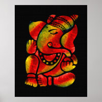 Colorful Ganesha Canvas Oil Painting