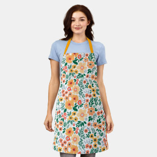 Colorful Garden Bouquet Pattern Apron