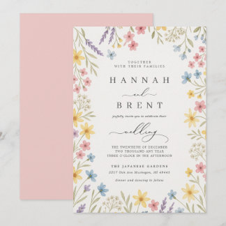 Colorful Garden Floral Wedding Invitation
