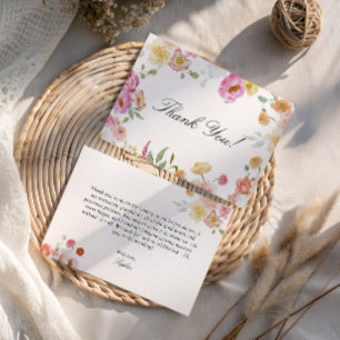 Colorful Garden Flowers Bridal Shower  Thank You Card