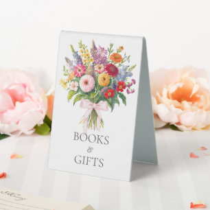 Colorful Garden Flowers Pink Bow Baby Shower Gifts
