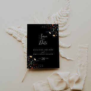 Colorful Garden wildflower Save the Date Postcard