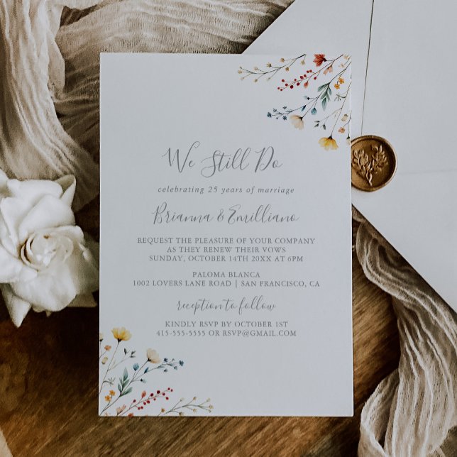 Colorful Garden wildflower We Still Do Vow Renewal Invitation (Creator Uploaded)