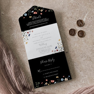  Colorful Garden Wildflower Wedding     All In One Invitation