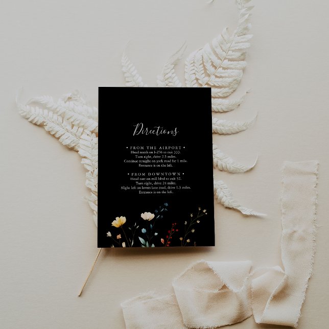 Colorful Garden wildflower Wedding Directions Enclosure Card (Creator Uploaded)