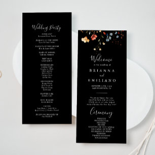 Colorful Garden wildflower Wedding Program Programme