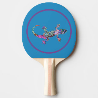 Colorful Gecko Ping Pong Paddle