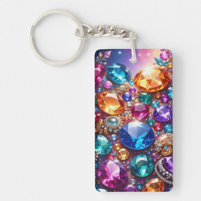 Colorful Gems & Jewels Key Ring (Front)