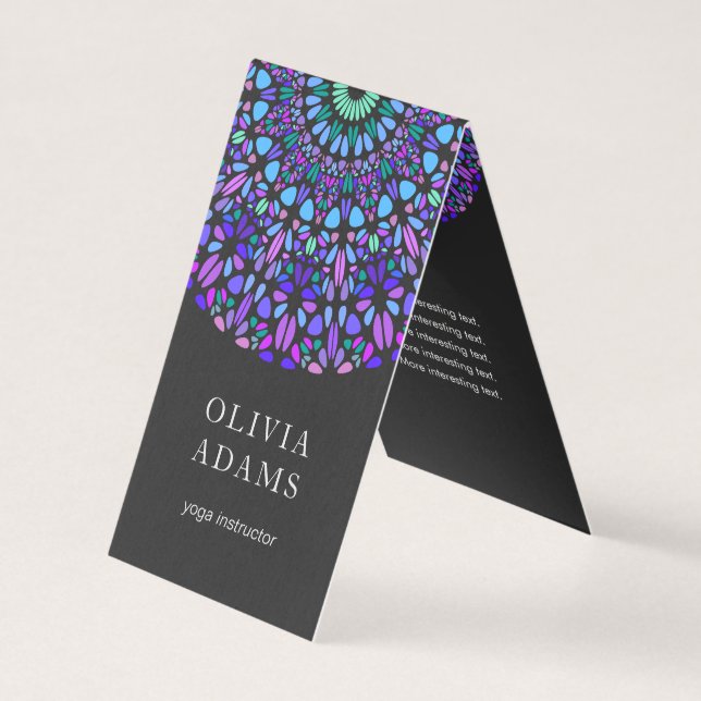 Colorful Gemstone Mandala Business Card (Front)