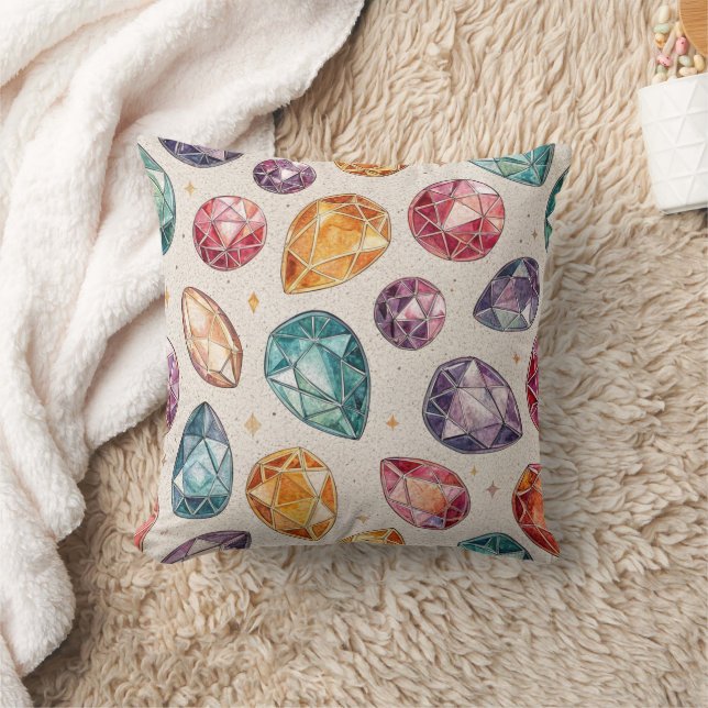 Colorful Gemstone Pattern (1) Cushion (Blanket)