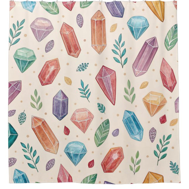 Colorful Gemstone Pattern (2) Shower Curtain (Front)