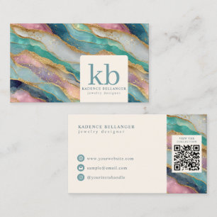 Colorful Geode Pattern Jewelry Designer Business Card