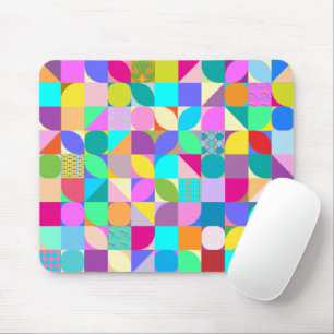 Colorful Geometric Abstract Fun Graphic Mouse Pad
