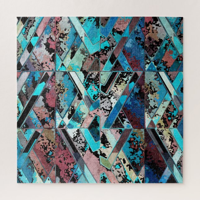 Colorful Geometric Abstract Pattern Jigsaw Puzzle (Vertical)