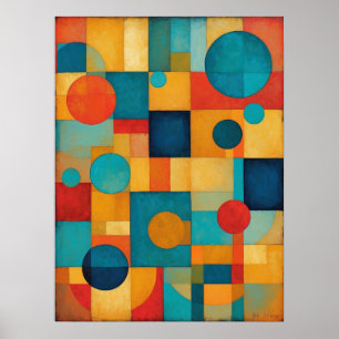 Colorful Geometric Abstract Shapes Modern Poster
