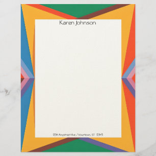 Colorful Geometric Border Custom Letterhead