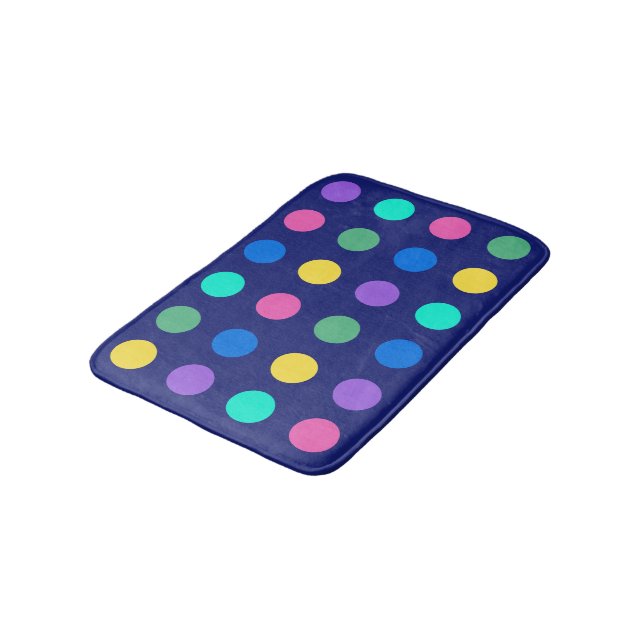 Colorful Geometric Dots Bath Mat (Angled)