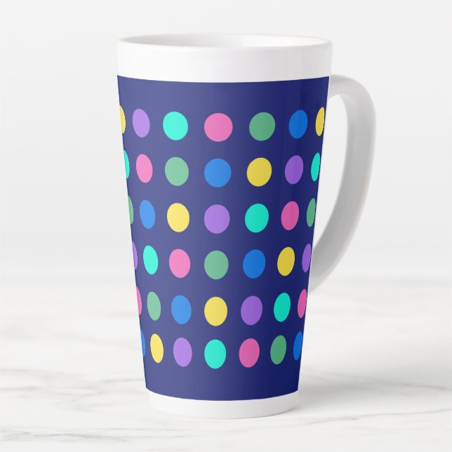 Colorful Geometric Dots Drinkware Design -  Latte Mug (Right Angle)