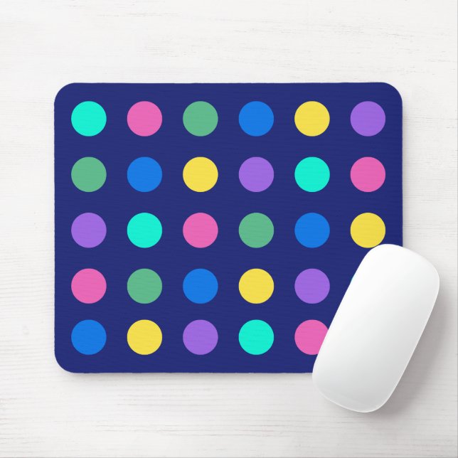 Colorful Geometric Dots Mouse Mat (With Mouse)