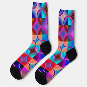 Colorful Geometric in Neon colors Socks