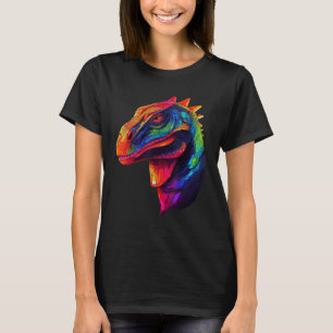 Colorful Geometric Komodo Dragons Lizard Pop Anima T-Shirt