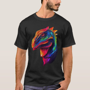 Colorful Geometric Komodo Dragons Lizard Pop Anima T-Shirt