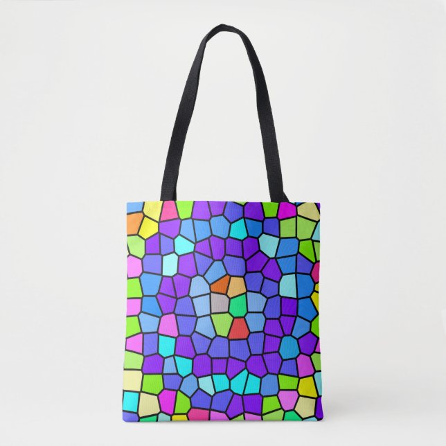 Colorful Geometric Mosaic Tote Bag (Front)