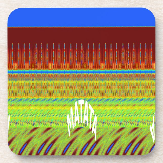Colorful Geometric Motif Art Print Coaster (Front)