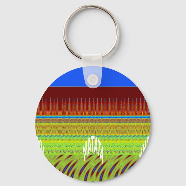 Colorful Geometric Motif Art Print Key Ring (Front)