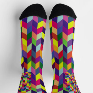 Colorful Geometric Pattern Design – Modern Stylish Socks
