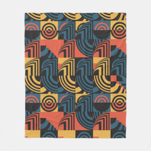 Colorful Geometric Pattern  Fleece Blanket