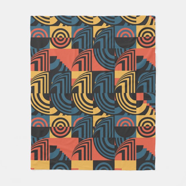 Colorful Geometric Pattern  Fleece Blanket (Front)