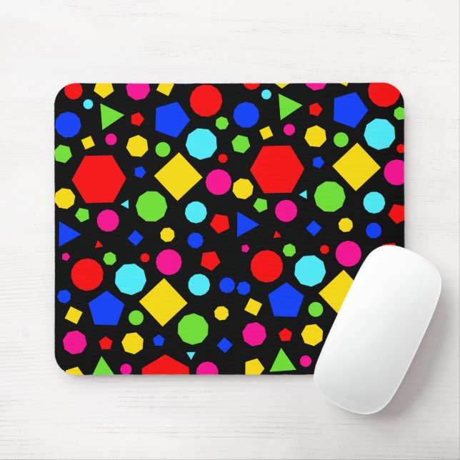 Colorful geometric pattern mouse mat (With Mouse)