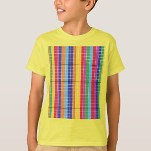 Colorful Geometric Pattern T-Shirt on Yellow Bol