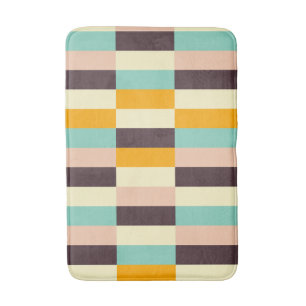 Colorful geometric pattern with vertical stripes bath mat