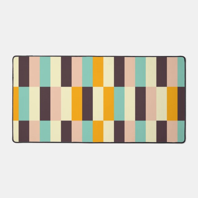Colorful geometric pattern with vertical stripes  desk mat (Front)