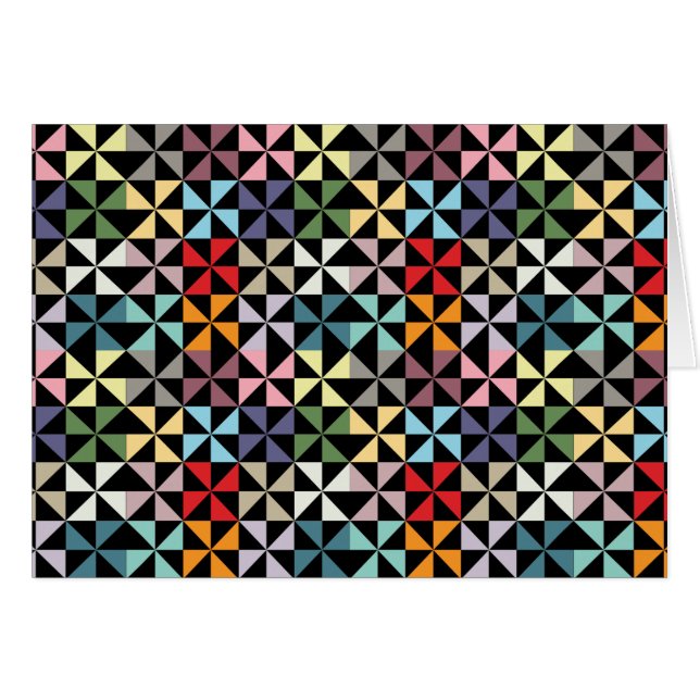 Colorful Geometric Pinwheel Black (Front Horizontal)