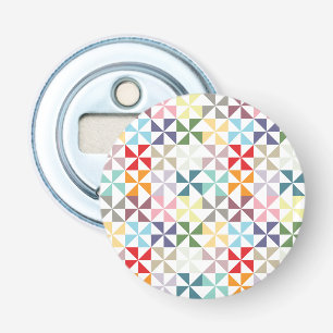 Colorful Geometric Pinwheel Bottle Opener