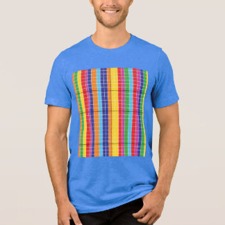 Colorful Geometric Rainbow Grid Pattern T-Shirt |  Tri-Blend Shirt