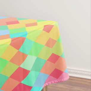 Colorful Geometric Shape Pattern Minimal Design Tablecloth