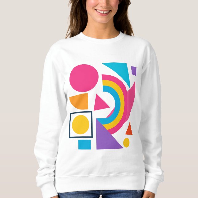Colorful Geometric Shapes – Abstract Modern Design Sweatshirt (Front)
