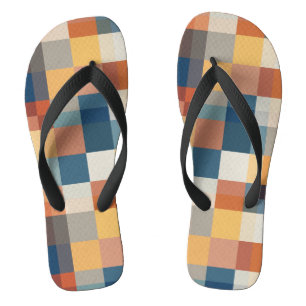 Colorful geometric shapes seamless flip flops