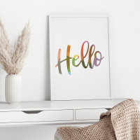 Colorful Geometric Word Art Typography Hello