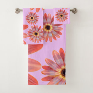 Colorful Gerbera Daisy Floral Towel