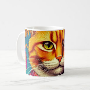 Colorful ginger cat mug! coffee mug