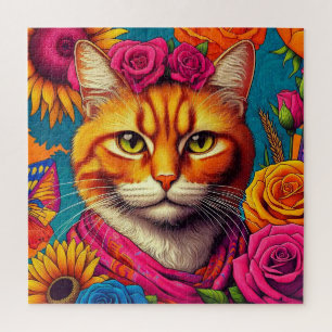 Colorful ginger cat puzzle! jigsaw puzzle