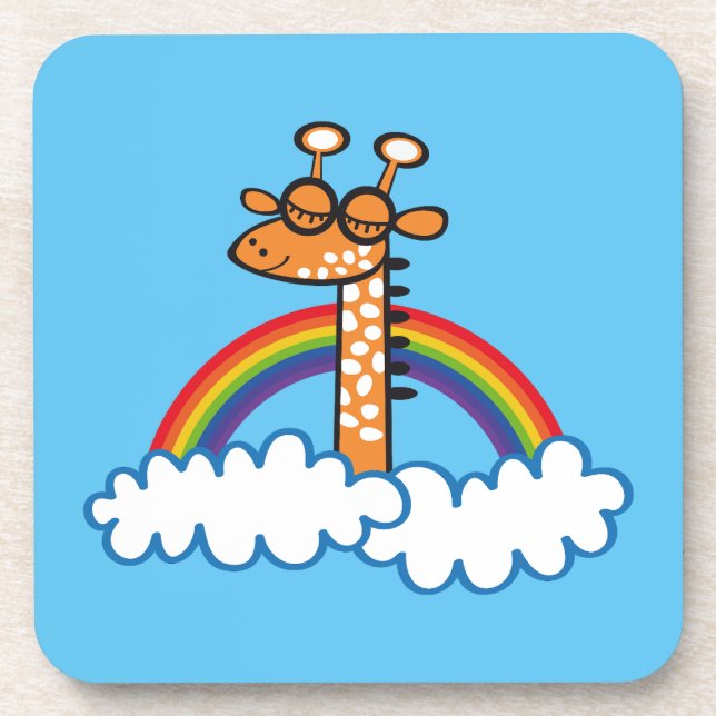 Colorful Giraffe. Giraffe. Rainbow, rainbow Coaster (Front)