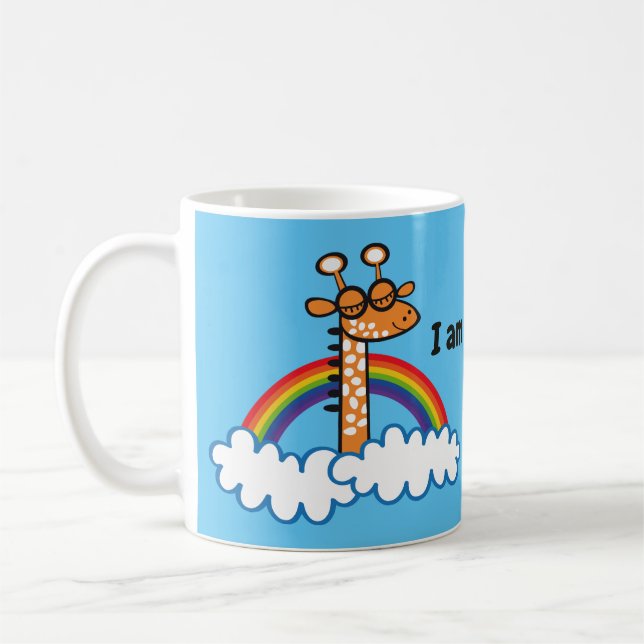 Colorful Giraffe. Giraffe. Rainbow, rainbow Coffee Mug (Left)